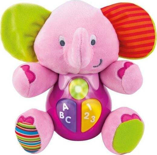 Micul elefant de pluș Smilusia interactiv zâmbitor roz