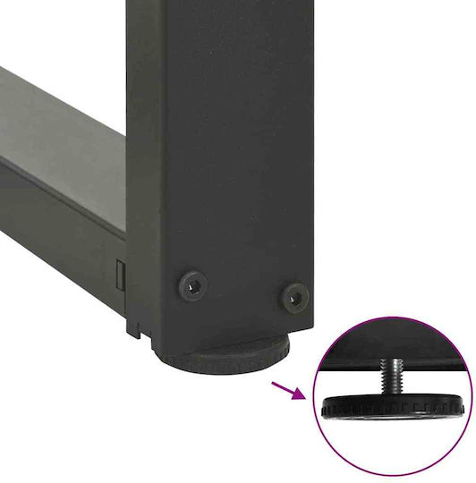 vidaXL Metallic Furniture Leg 2 Pieces Suitable for Table / Coffee Table / Office Anthracite