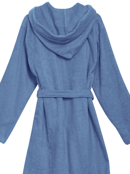 Das Home 5909 Hooded Bathrobe Dusty Blue 430gr/m²