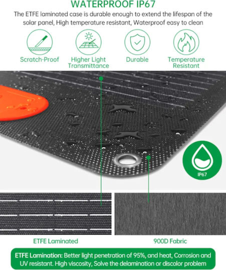Foldable Solar Panel 100w 12v Invictus Me-sc-100 Dimensions Open 1230x560x5mm