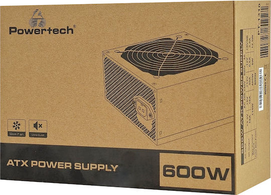Powertech 600W Schwarz Computer-Netzteil Voll verkabelt (PT-1310)