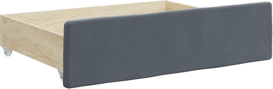 Sofa Bett Einzel mit Samt Grau mit Lattenrost für Matratzengröße 90x200cm