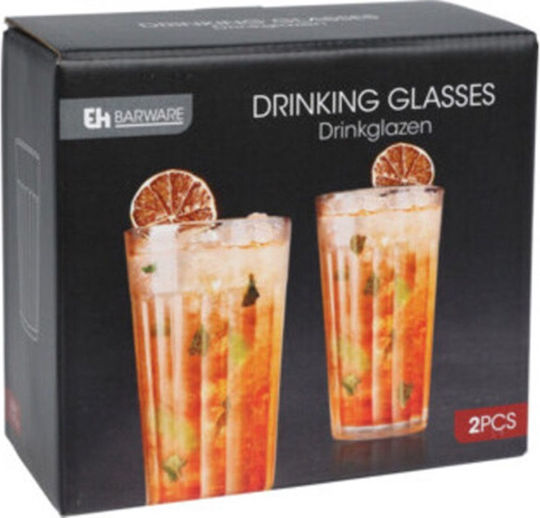 Excellent Houseware Set Gläser Wasser aus Glas 350ml 2Stück