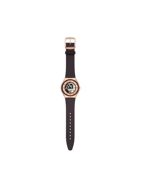 Swatch Copper Flame Watch with Battery Mechanism