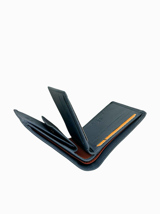 Leather Men's Wallet Classic with RFID Blue