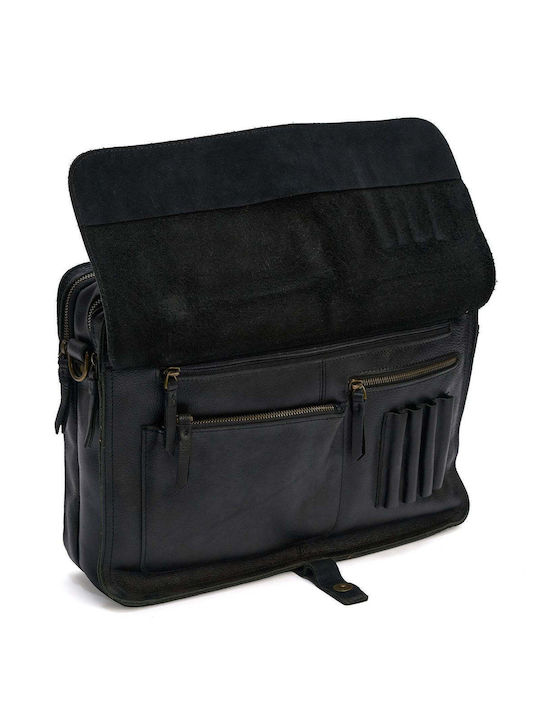 Geantă unisex pentru laptop 15.6 inch din piele naturală impermeabilă servietă profesională