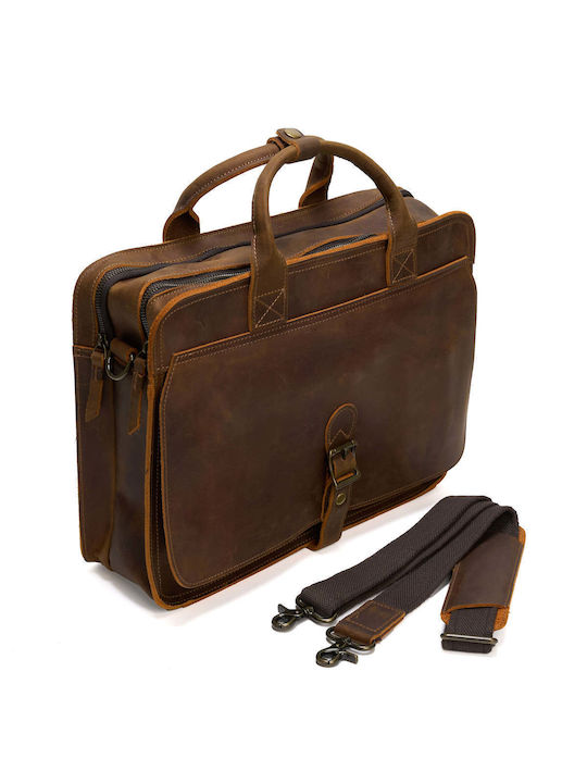 Geantă unisex pentru laptop 15.6 inch din piele naturală impermeabilă servietă profesională