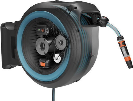 Gardena Powerroll Xxl Automatisch Bewässerungswind An der Wand montiert mit Schlauch 40m