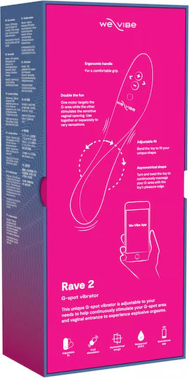 We-Vibe Rave 2 Vibrator G-Spot with Remote Control 21.7cm Pink
