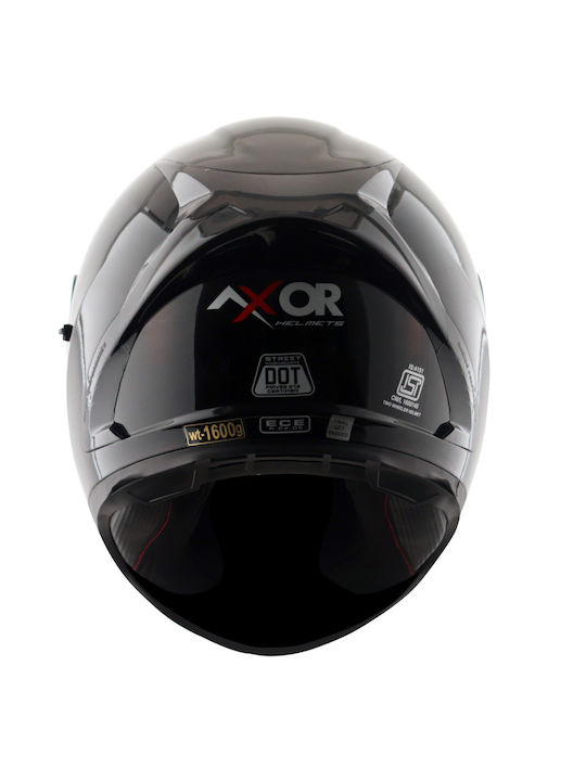 Axor Apex Solid Black Motorcycle Helmet Full Face ECE 22.06 1600gr with Pinlock and Sunvisor