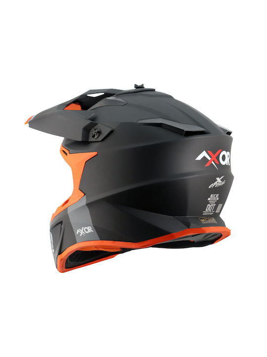 Axor X-Cross Black/Orange Mat Motorcycle Helmet On-Off ECE 22.06 1600gr