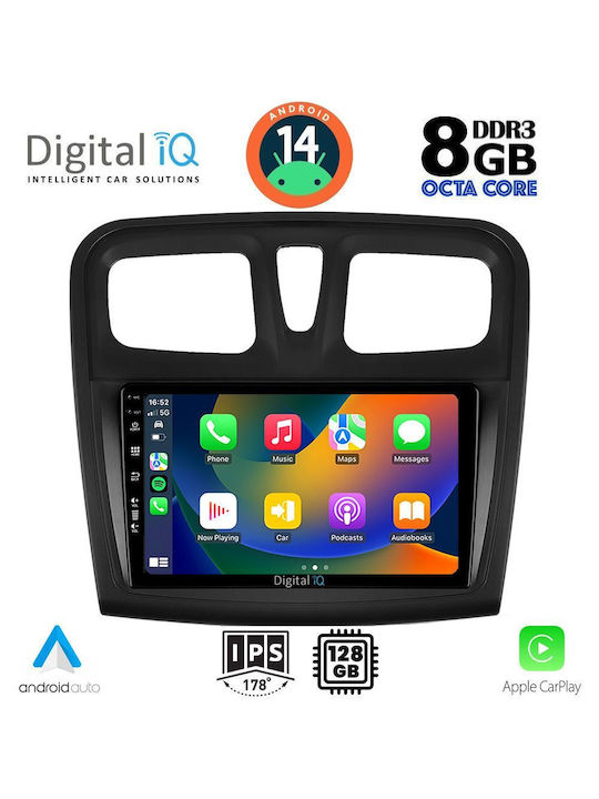 Digital IQ Car Audio System for Dacia Logan / Sandero 2012-2019 (Bluetooth/USB/WiFi/GPS) with Touch Screen 9"