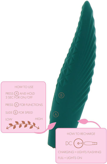 ToyJoy Alyssa Δονητής Bullet Textured Stimulator Vibrator Green Πετρόλ