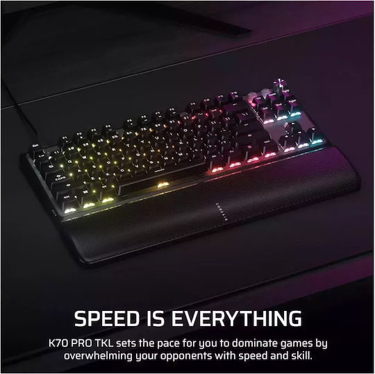 Corsair K70 RGB TKL Hall Effect Gaming Keyboard Tenkeyless with Corsair MGX switches and RGB lighting (English US)