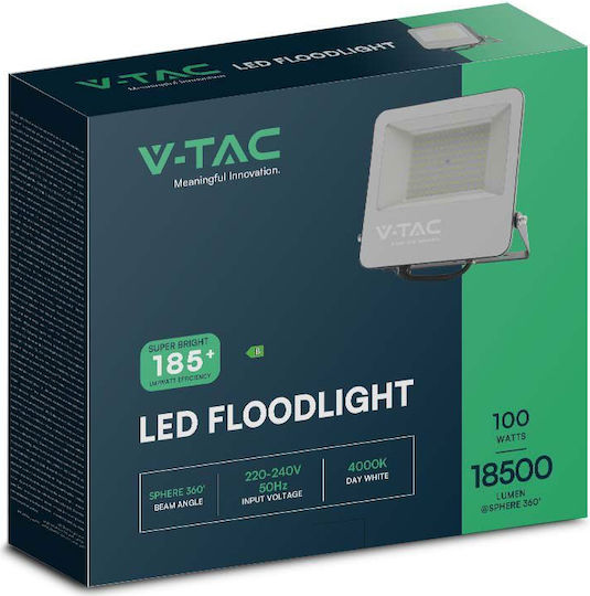 V-TAC Waterproof LED Floodlight 100W Cold White 6500K IP65