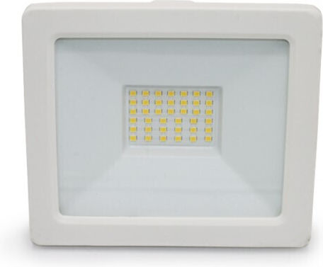 Adeleq Στεγανός Προβολέας LED 30W Φυσικό Λευκό 4000K IP65