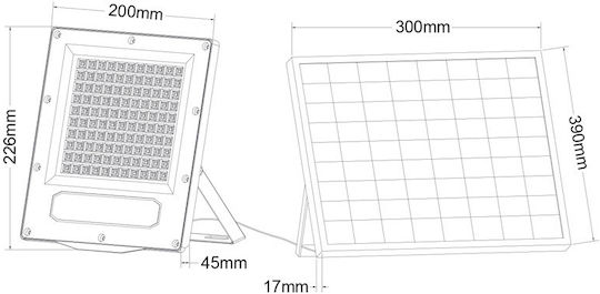 Aca Waterproof Solar LED Floodlight 180W Natural White 4000K IP66