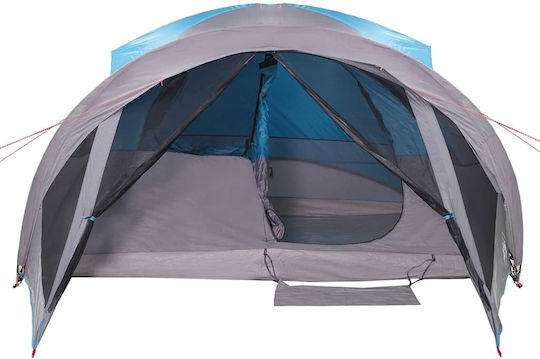vidaXL Camping Tent Tunnel Blue 3 Seasons for 6 People 411x325x180cm