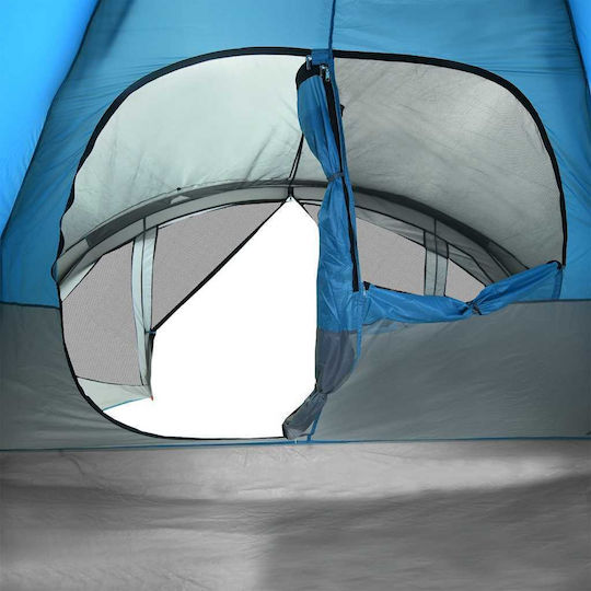 vidaXL Camping Tent Tunnel Blue 3 Seasons for 6 People 411x325x180cm