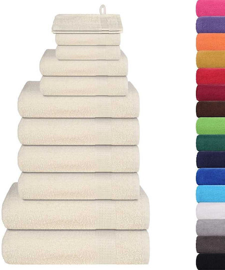 vidaXL Set 12 Hotel Bathroom Towels Beige