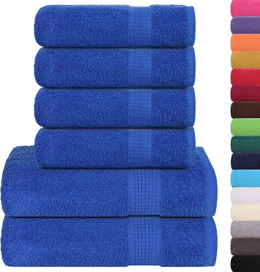 vidaXL Set 6 Hotel Bathroom Towels Blue