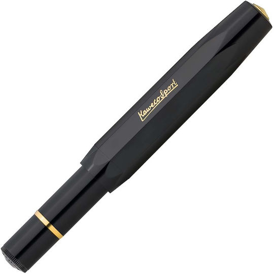 Kaweco Piston Sport Classic Black-Gold Fountain Pen Ef Extra Fine