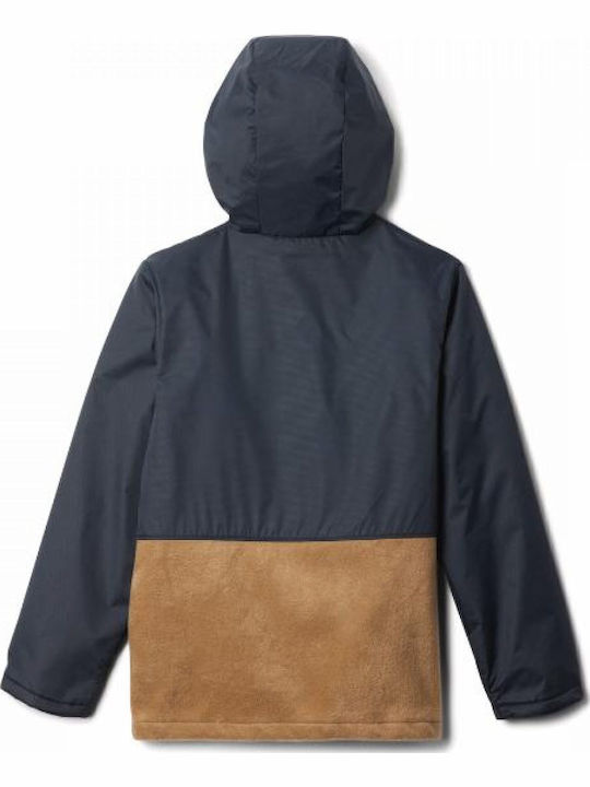 Kids Cardigan Fleece with Hood Black Steens