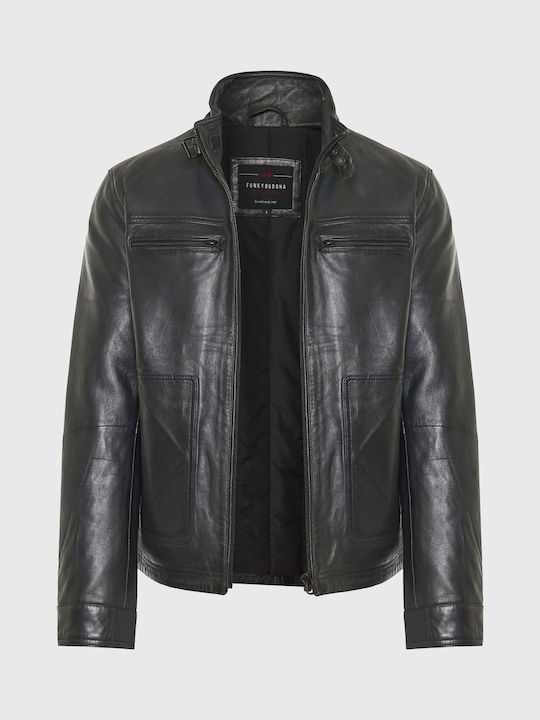 Funky Buddha Leather Jacket Black