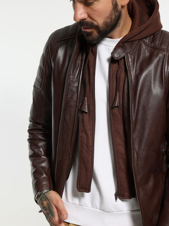 Leather Jacket Redish Brown