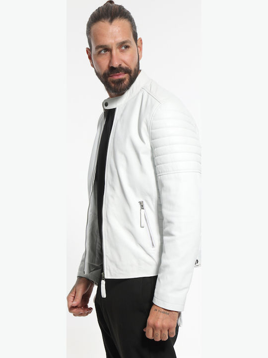 Leather Jacket Biker White
