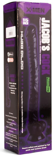 X-Men Jacob's Cock Ρεαλιστικό Dildo με Όρχεις και Βεντούζα Black 38cm