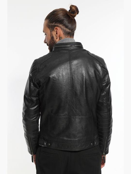 Newton Leather Biker Leather Jacket BLACK