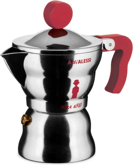 Alessi Moka Μπρίκι Espresso Κόκκινο