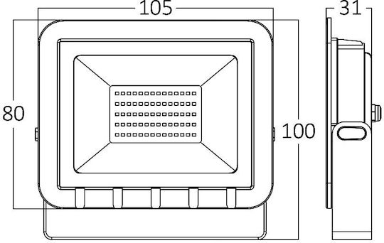 Braytron Στεγανός Προβολέας LED 10W Ψυχρό Λευκό 6400K IP65
