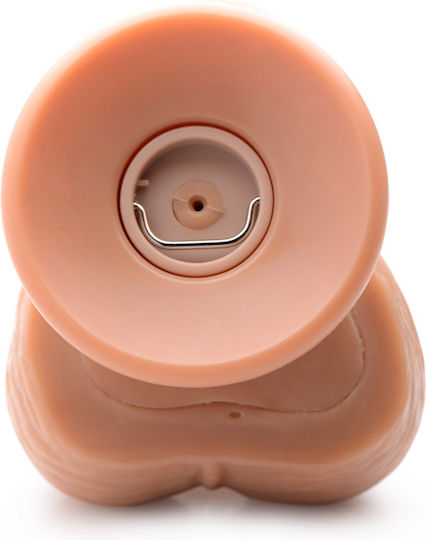 Loadz Glass Dildo with Balls, Suction Cup, and Ejaculating Capability Flesh 25.3cm