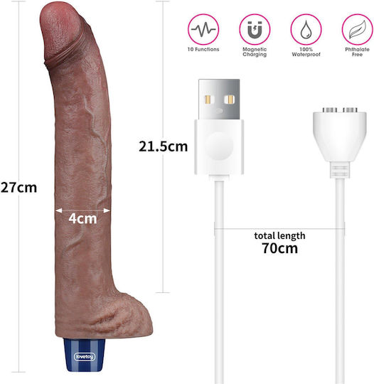 Lovetoy Real Softee Realistic Dildo with Scrotum Flesh 27.5cm