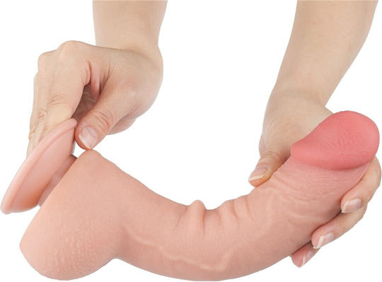 Lovetoy Dildo με Βεντούζα Flesh 24cm