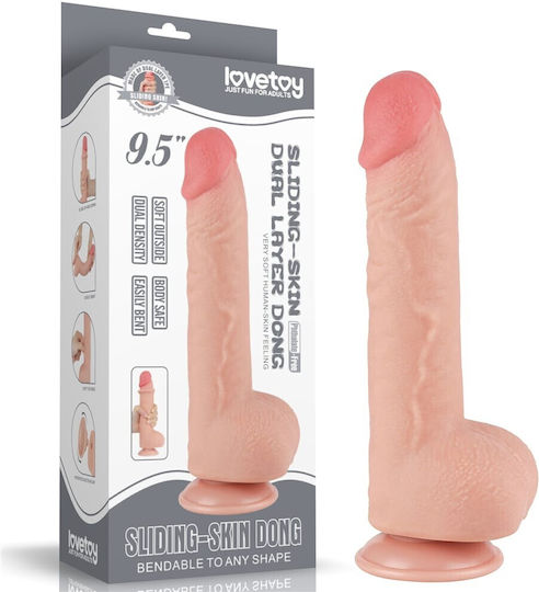 Lovetoy Dildo με Βεντούζα Flesh 24cm