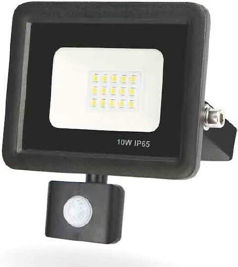 Lucas LED Proiector LED Etanș 10W Alb Rece 6000K cu Senzor de Mișcare IP65