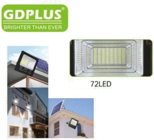 GDPLUS Στεγανός Ηλιακός Προβολέας LED 25W Ψυχρό Λευκό 6500K με Αισθητήρα Κίνησης και Τηλεχειριστήριο IP67