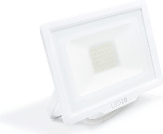 Premium Lux 2 Στεγανός Προβολέας LED 30W Ψυχρό Λευκό 6000K IP65
