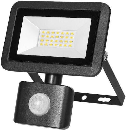 Orno Waterproof LED Flood Light 20W Natural White 4000K with Motion Sensor IP44