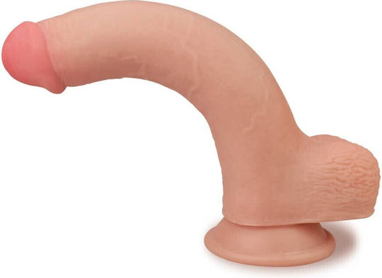 Lovetoy Dildo realist cu Testicule și Ventuză Carne 21cm