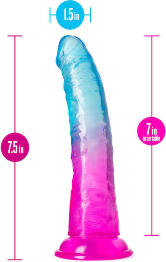 Blush Glass Dildo with Balls and Suction Cup 19cm