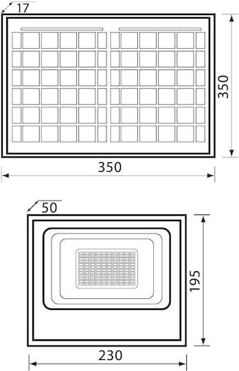 Vivalux Στεγανός Ηλιακός Προβολέας LED 15W Ψυχρό Λευκό 6400K IP65