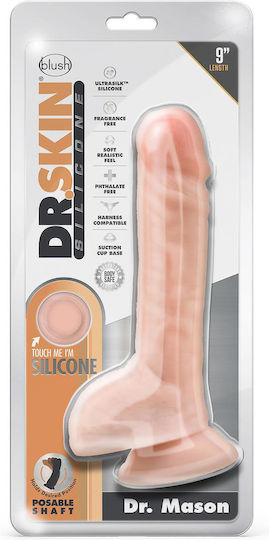 Blush Dr. Skin Dr. Mason Glass Dildo with Balls and Suction Cup Vanilla 23cm