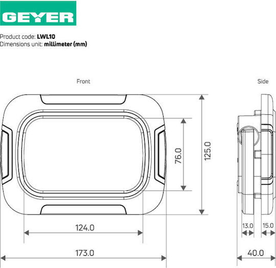 Geyer Waterproof LED Floodlight 10W Cold White 6500K IP54