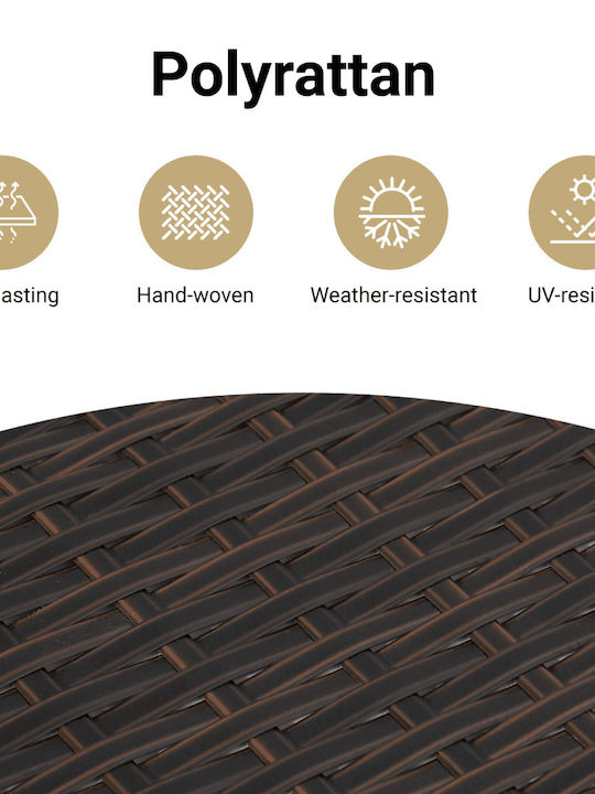 Canapea Cu Patru Locuri De Exterior Din Rattan Cu Perne 55x55x69cm