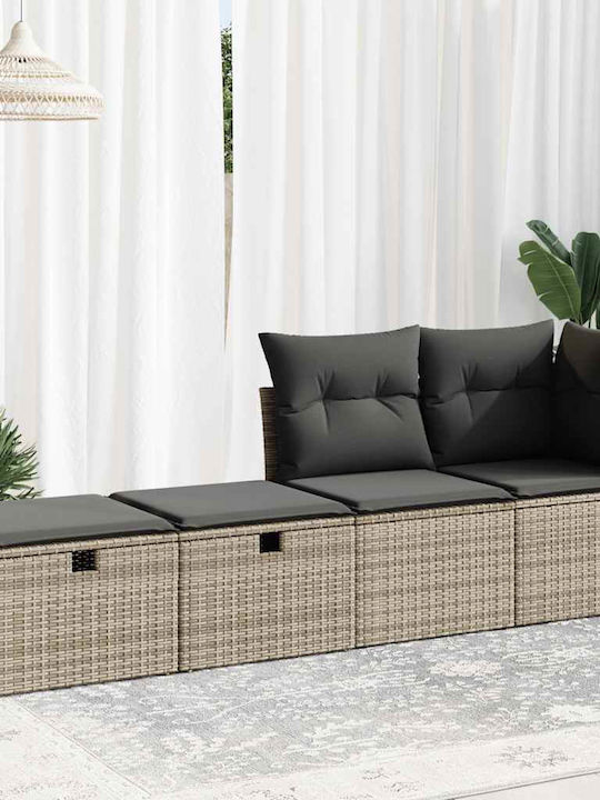 Zweisitziges Sofa Außenbereich Rattan mit Kissen 55x55x37cm