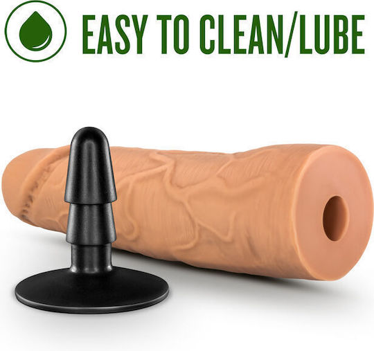 Blush Lock On Dynamite Glass Dildo With Suction Cup Mocha 18cm